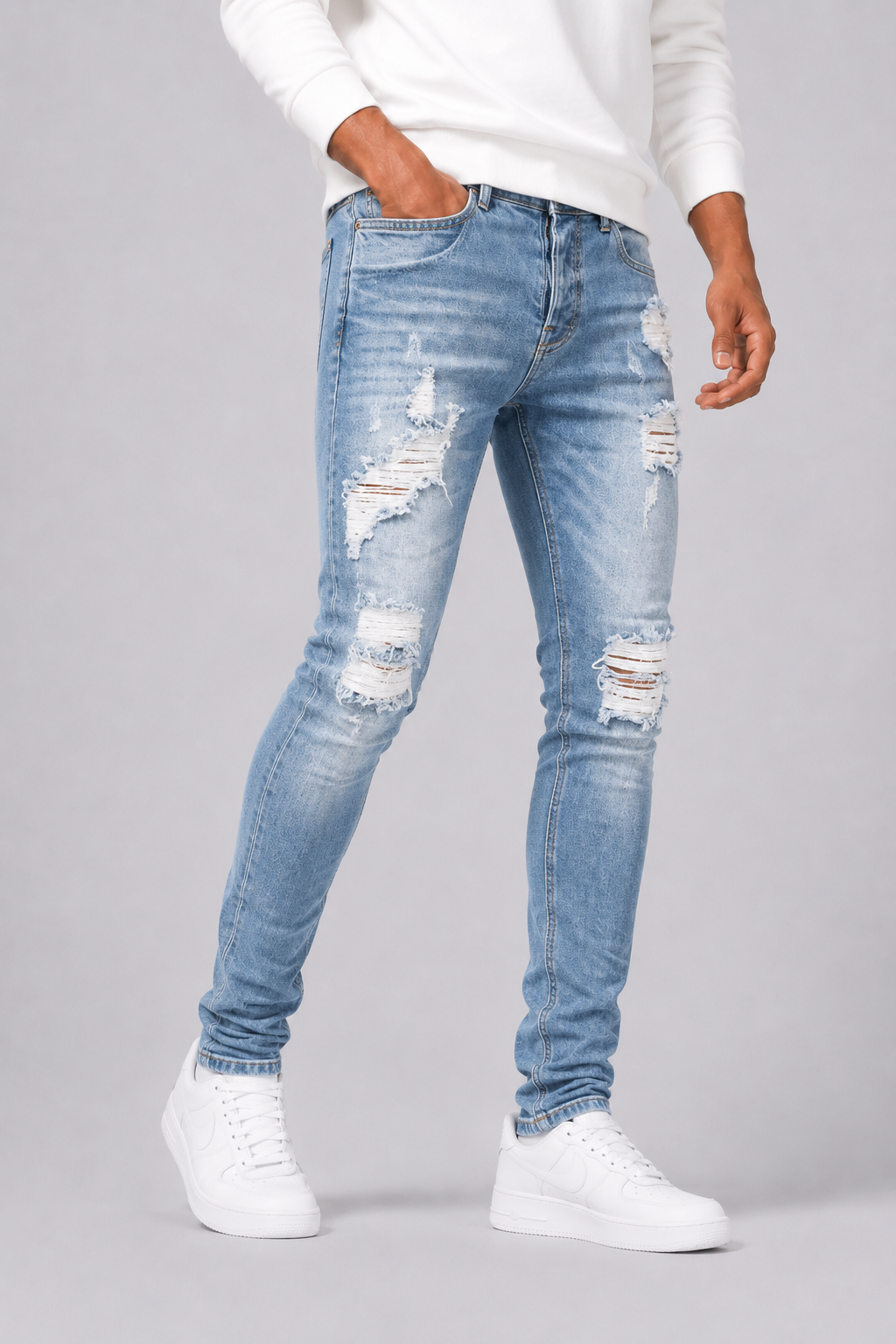 Jean slim Celvoir | Denim déchiré, coupe ajustée moderne 2