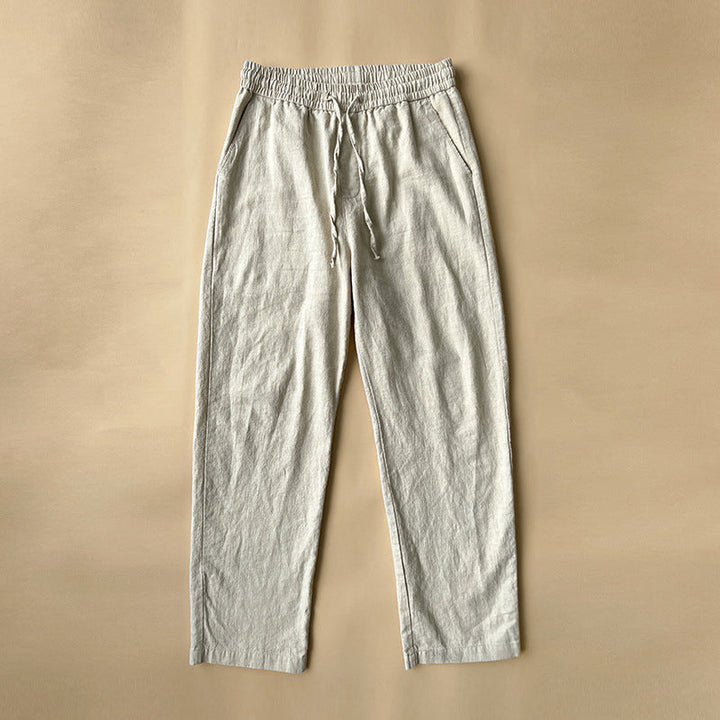 Pantalon en Lin Enzo Homme | Taille à Cordon, Fraîcheur Estivale 4