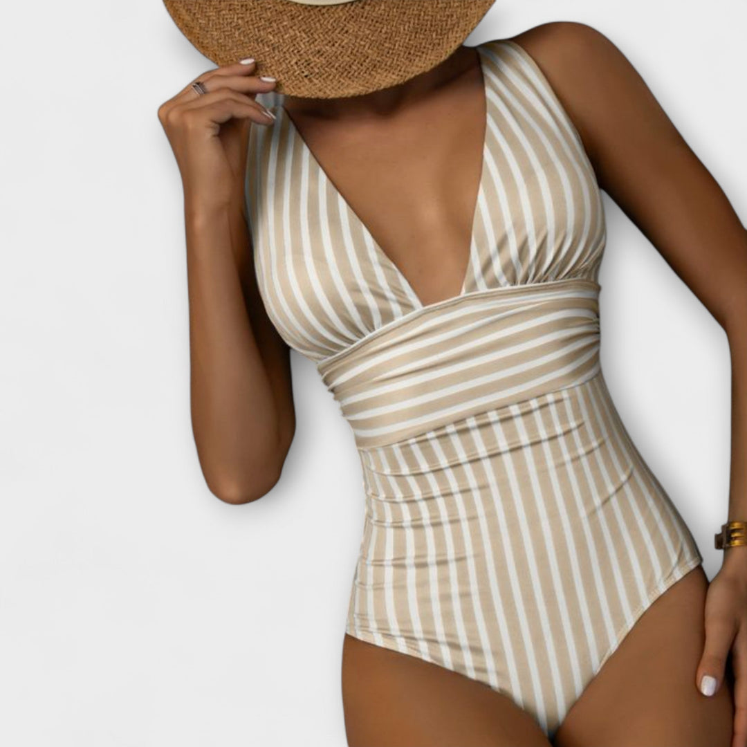 Maillot de bain Alina | Rayé, Bandes Ajustables & Soutien Intégré pour Femme 1