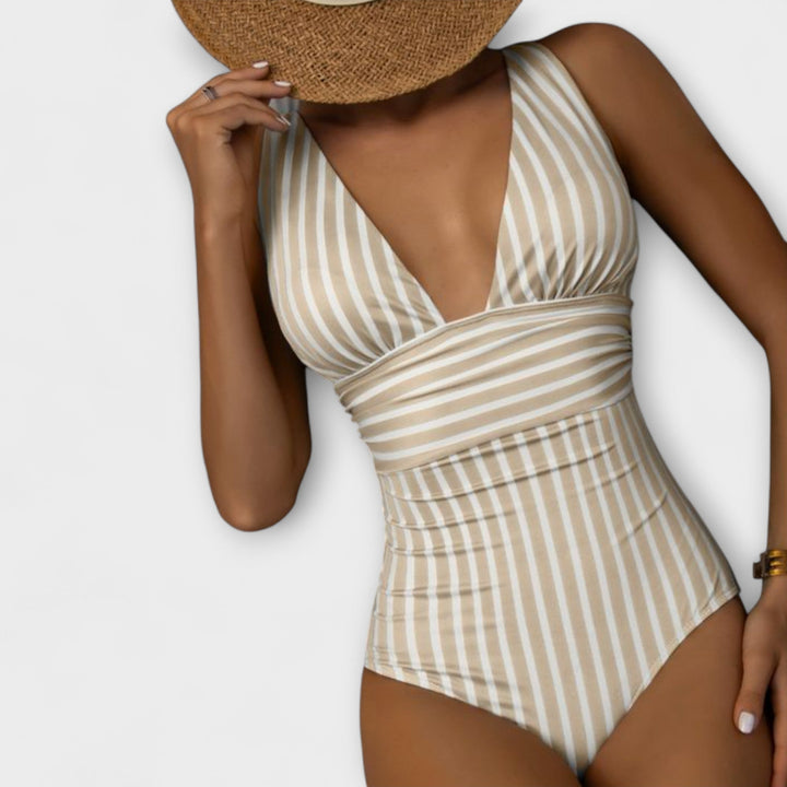 Maillot de bain Alina | Rayé, Bandes Ajustables & Soutien Intégré pour Femme 1