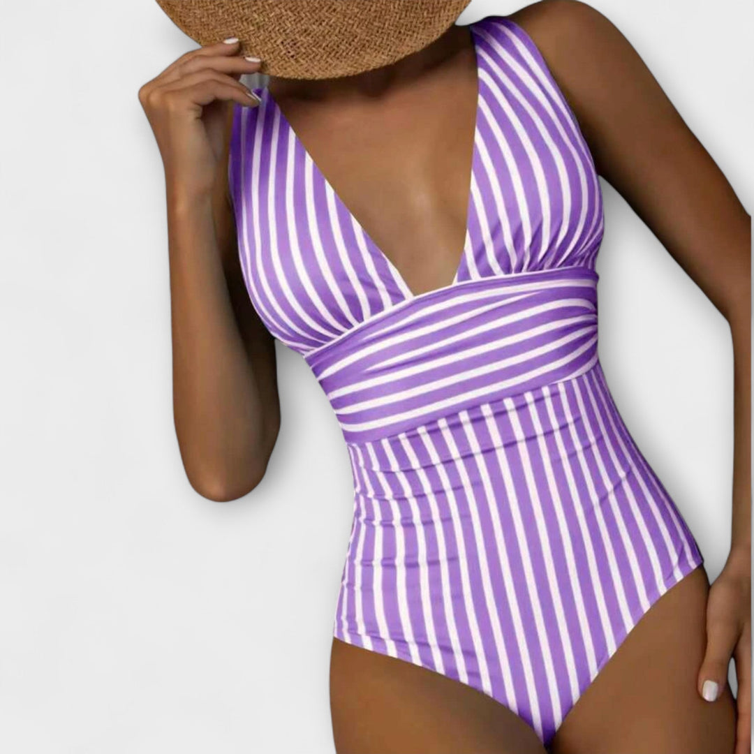 Maillot de bain Alina | Rayé, Bandes Ajustables & Soutien Intégré pour Femme 4