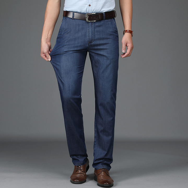 Jean Extensible Tom | Coupe Classique, Taille Semi-Haute Confortable 0
