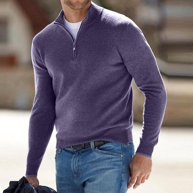 Pull col V en laine mérinos Lucas pour Homme | Zippé, doux et respirant 5