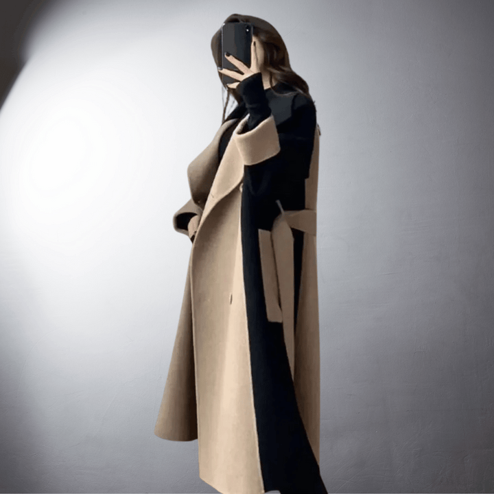 Manteau Bicolore Bella pour Femmes | Coupe Droite, Idéal Hiver 3