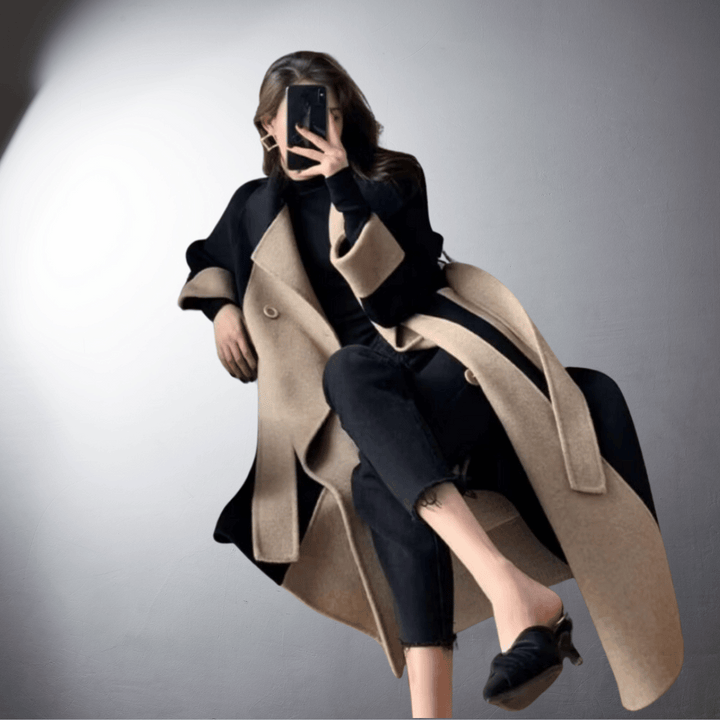 Manteau Bicolore Bella pour Femmes | Coupe Droite, Idéal Hiver 4