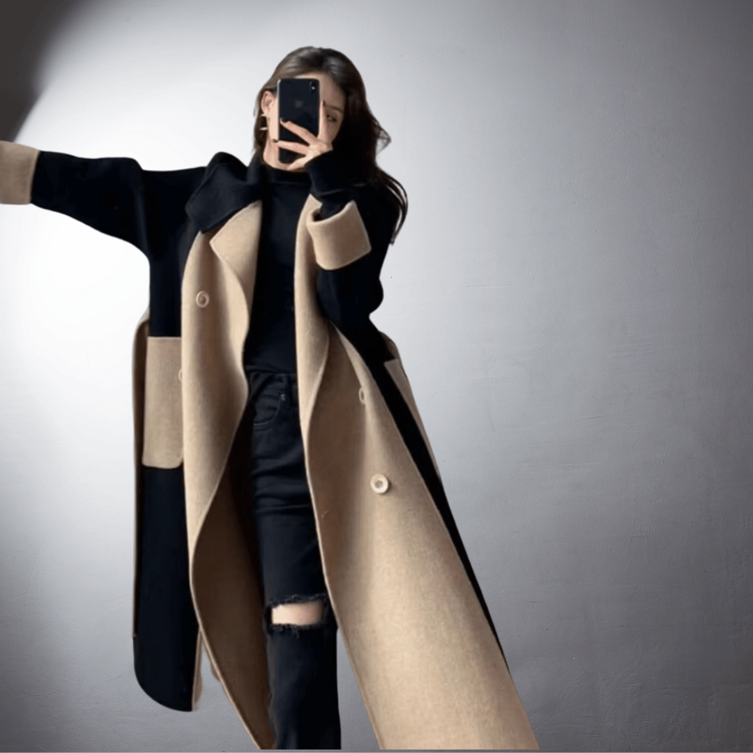 Manteau Bicolore Bella pour Femmes | Coupe Droite, Idéal Hiver 5