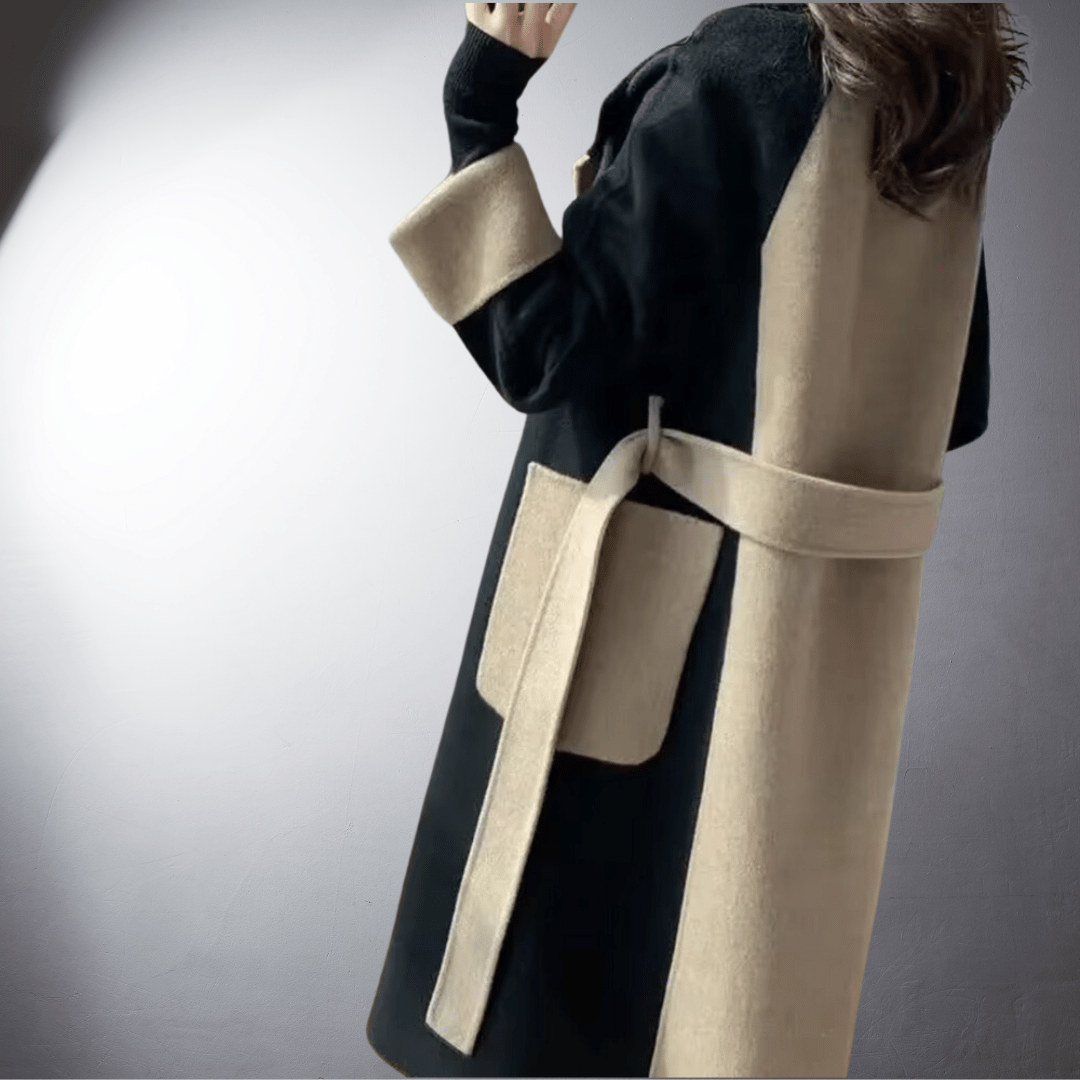 Manteau Bicolore Bella pour Femmes | Coupe Droite, Idéal Hiver 6