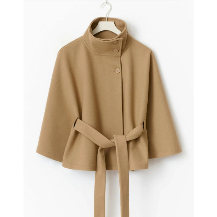 Manteau Cape Élégant pour Femme | Col Haut, Ceinture Ajustable 6