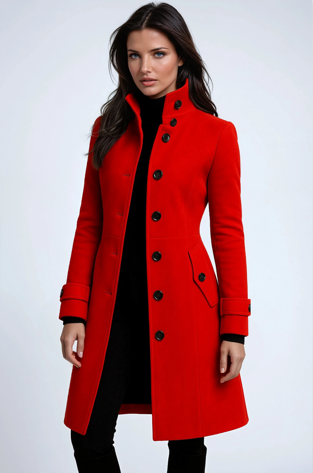 Manteau Femme Hiver Lila | Col Montant, Coupe Longue Moderne 2