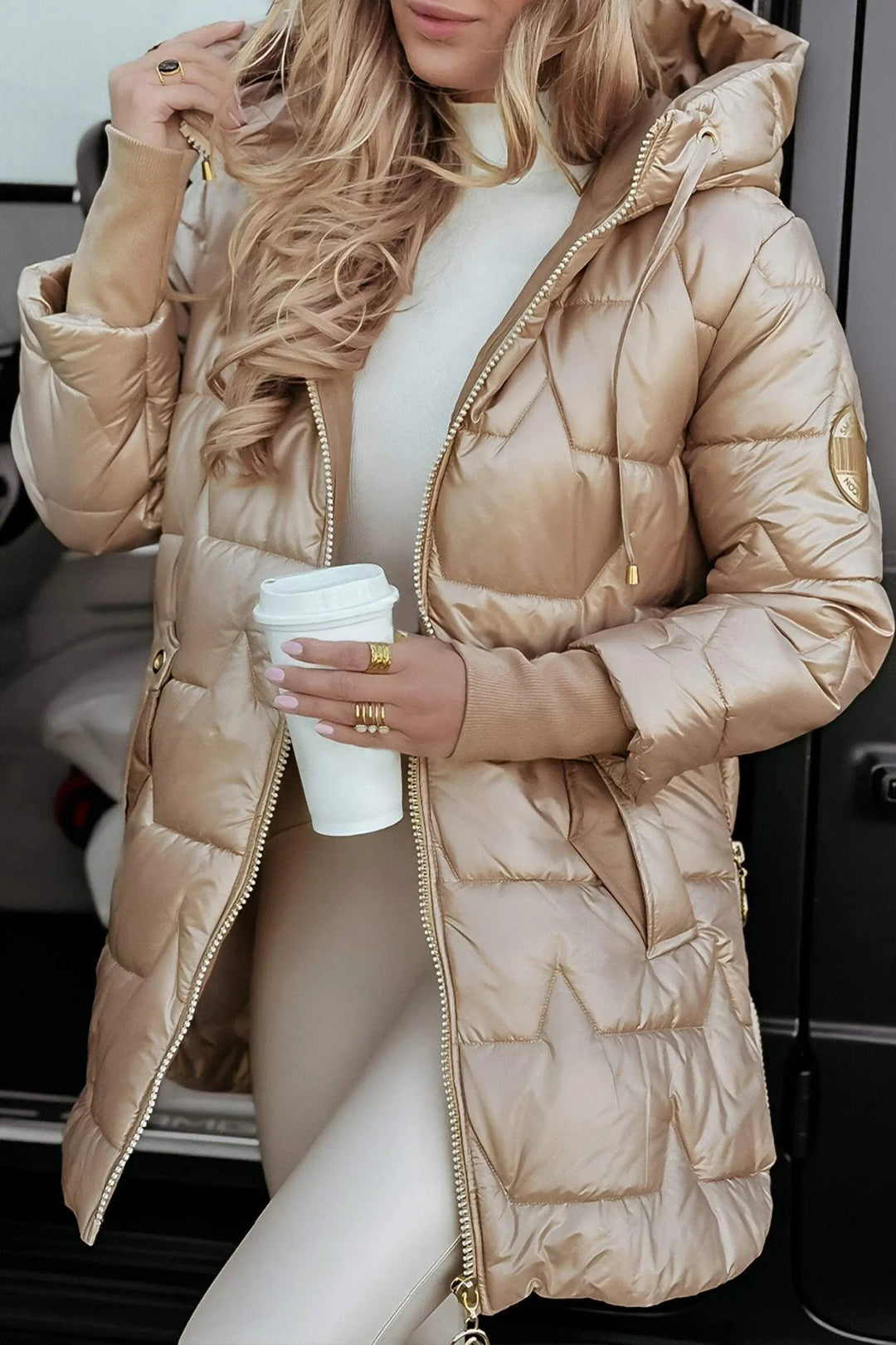 Manteau Hiver Clara Femme | Matelassé, Capuche Intégrée, Élégant 1