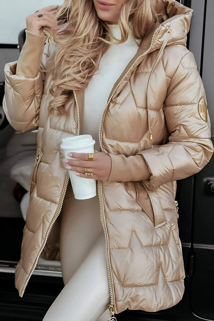 Manteau Hiver Clara Femme | Matelassé, Capuche Intégrée, Élégant 1