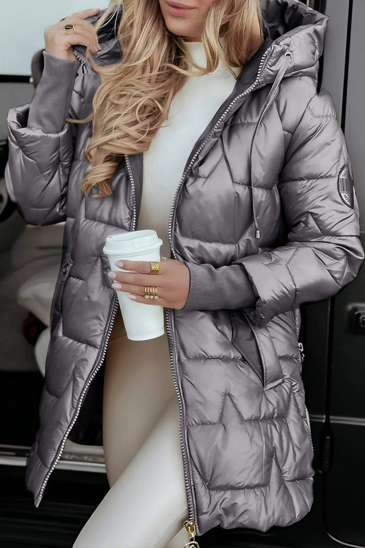 Manteau Hiver Clara Femme | Matelassé, Capuche Intégrée, Élégant 3