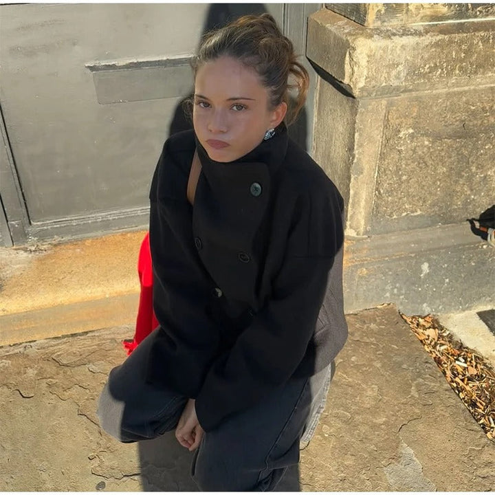 Manteau Hiver Femme Mila | Mélange de Laine, Col Haut 4