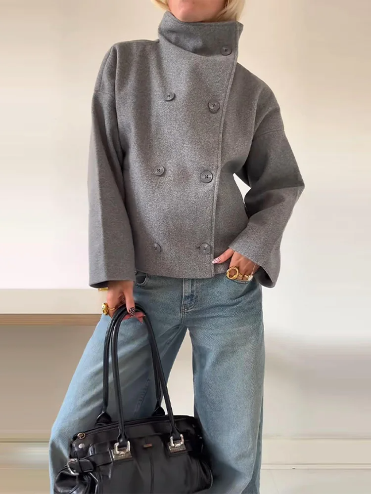Manteau Hiver Femme Mila | Mélange de Laine, Col Haut 5