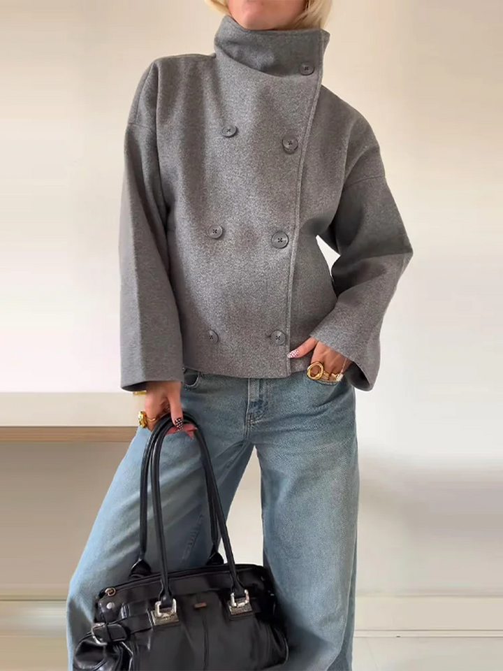 Manteau Hiver Femme Mila | Mélange de Laine, Col Haut 5