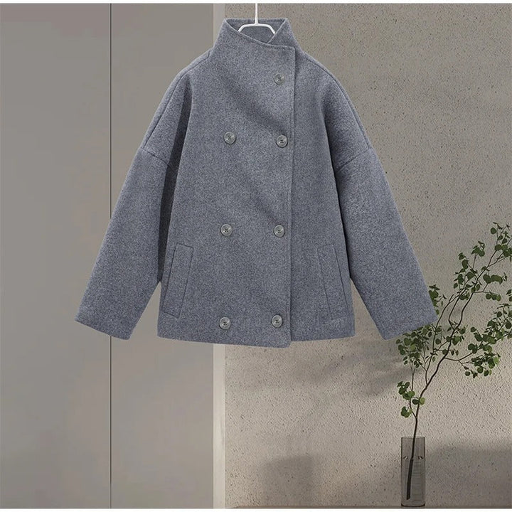 Manteau Hiver Femme Mila | Mélange de Laine, Col Haut 8