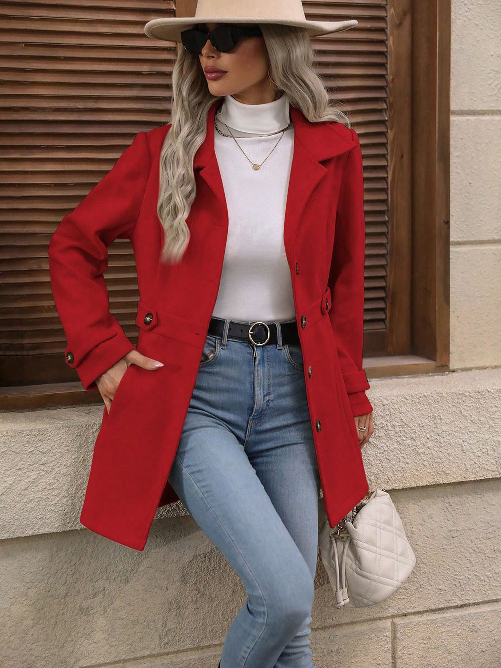 Manteau Hiver Mélodie Femme | Mélange de Laine, Coupe Mi-Longue 7