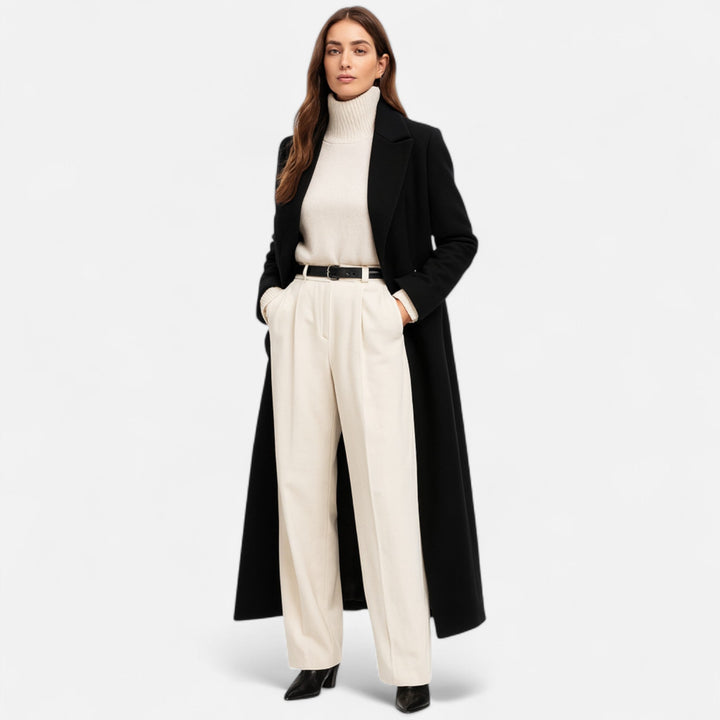 Manteau Long Femme Inès | Élégance Intemporelle en Noir, Coupe Maxi Hiver 1