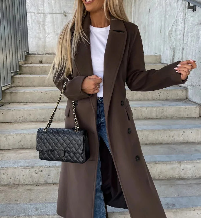 Manteau croisé Élégance pour femmes | Tissu doux et coupe structurée 0