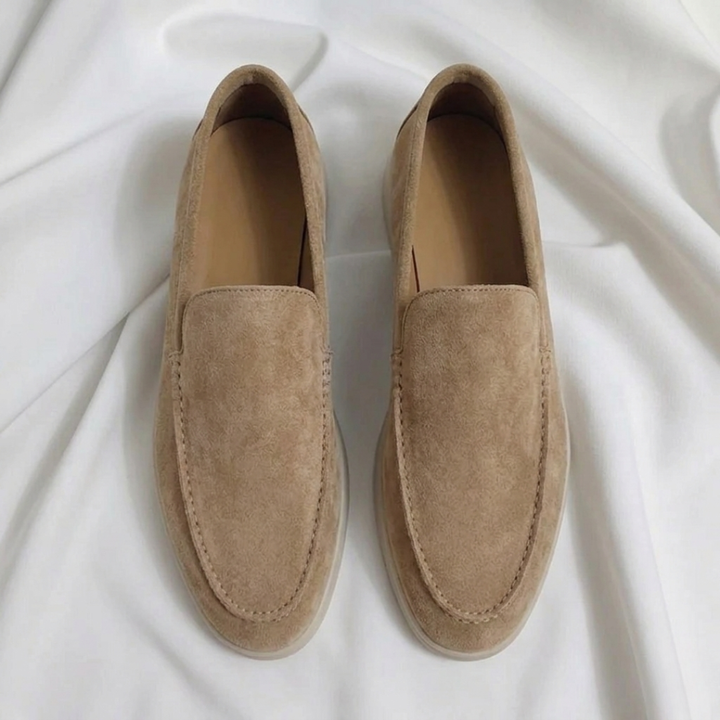 Mocassin Alessandro | Homme Suédé Slip-On, Semelle Blanche Chic 2