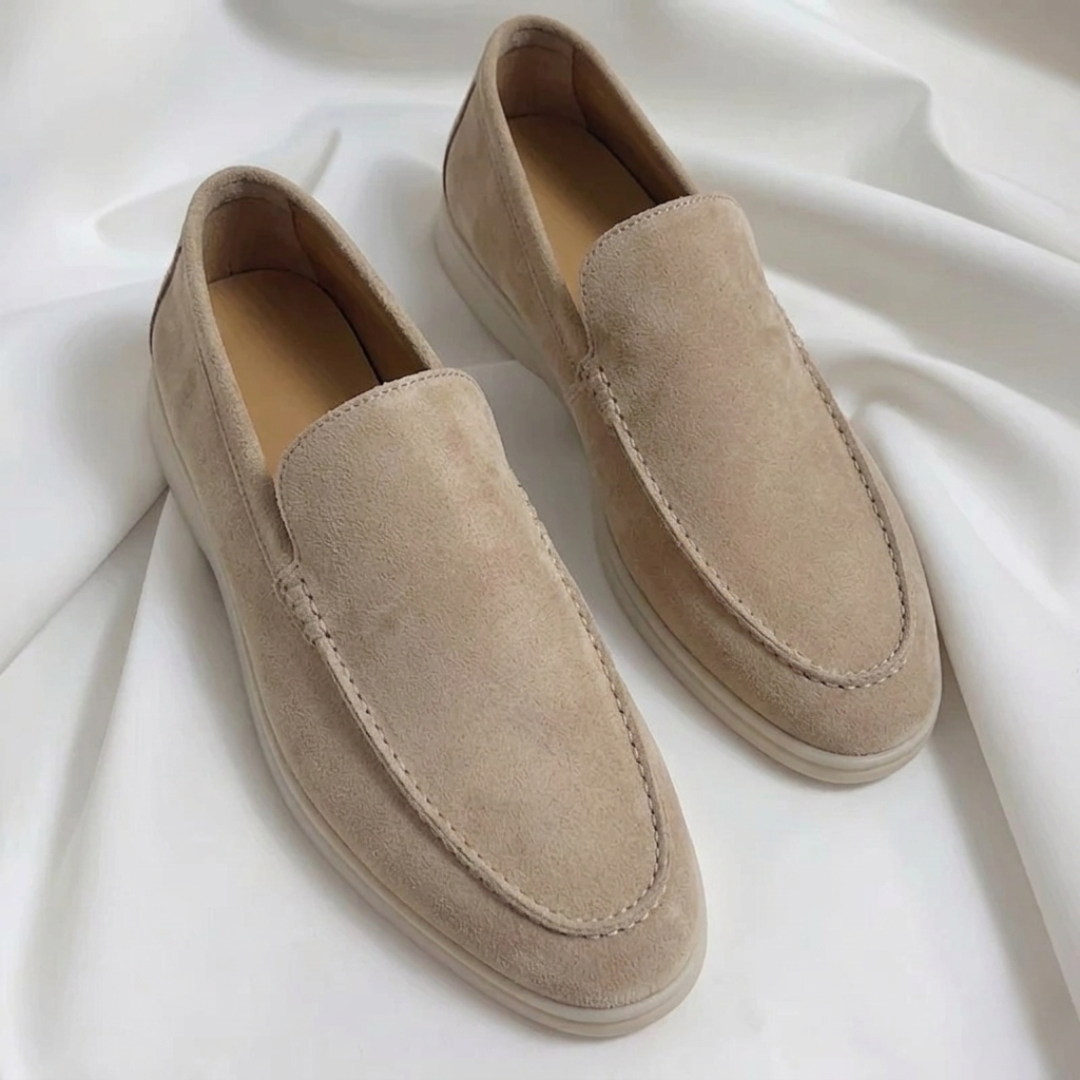 Mocassin Alessandro | Homme Suédé Slip-On, Semelle Blanche Chic 4