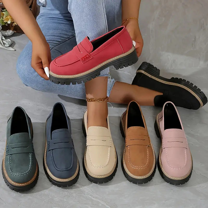Mocassins Merveilleux Femme | Semelle Épaisse, Confort Optimal en Cuir Noir 2