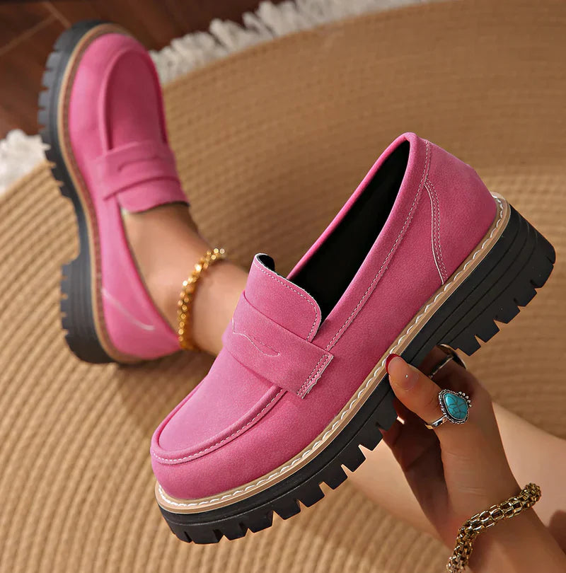 Mocassins Merveilleux Femme | Semelle Épaisse, Confort Optimal en Cuir Noir 9