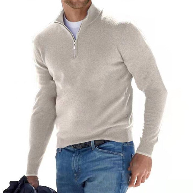 Pull col V en laine mérinos Lucas pour Homme | Zippé, doux et respirant 3