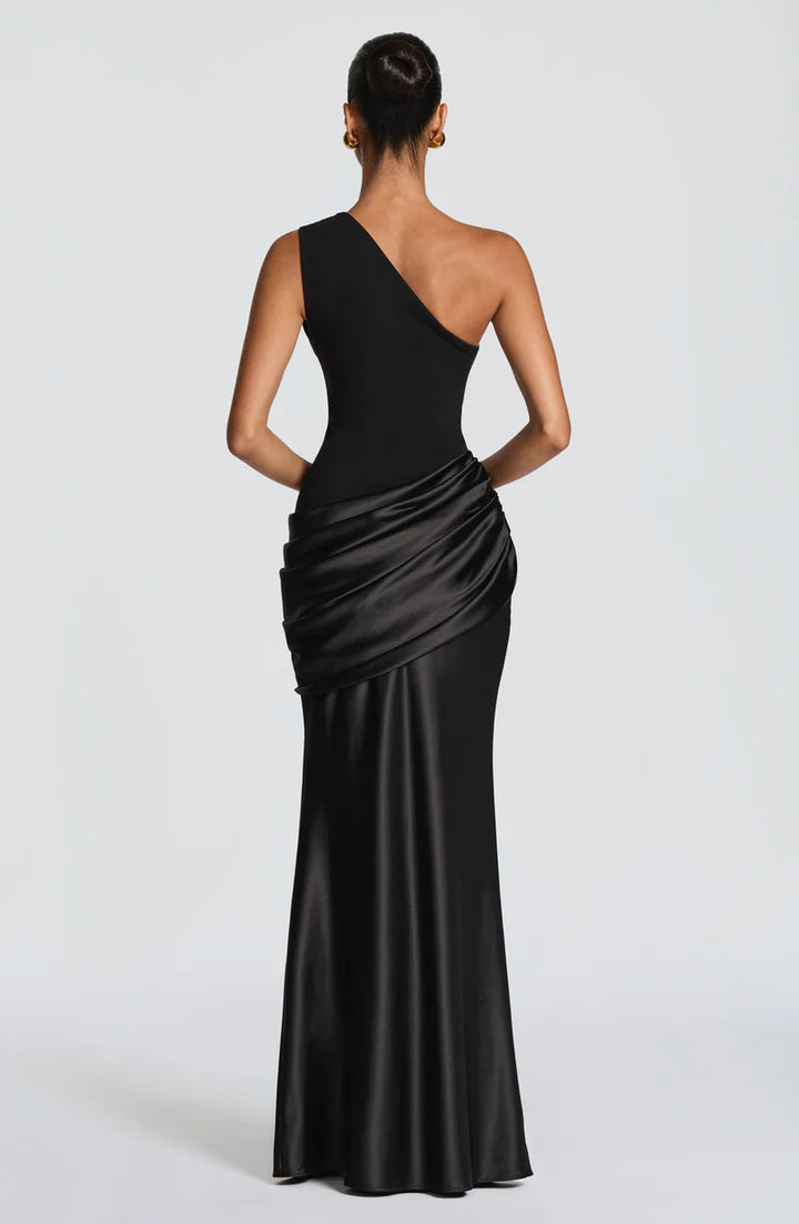 Robe Longue Capucine | Épaule Unique, Détail Drapé, Élégance 14