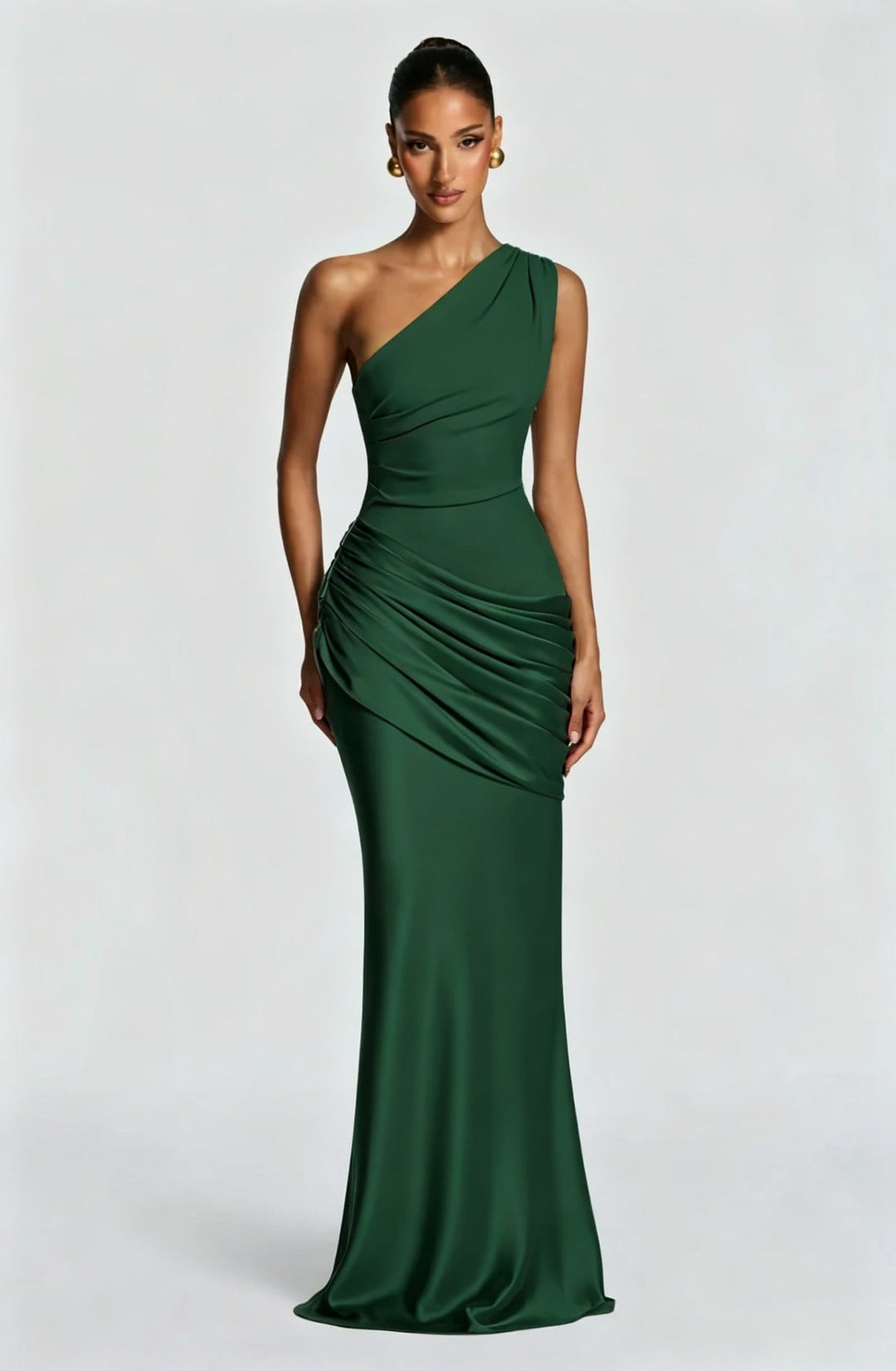 Capucine Maxi Dress | One-Shoulder, Draped Detail, Elegance
