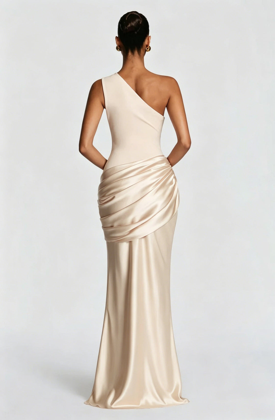 Capucine Maxi Dress | One-Shoulder, Draped Detail, Elegance