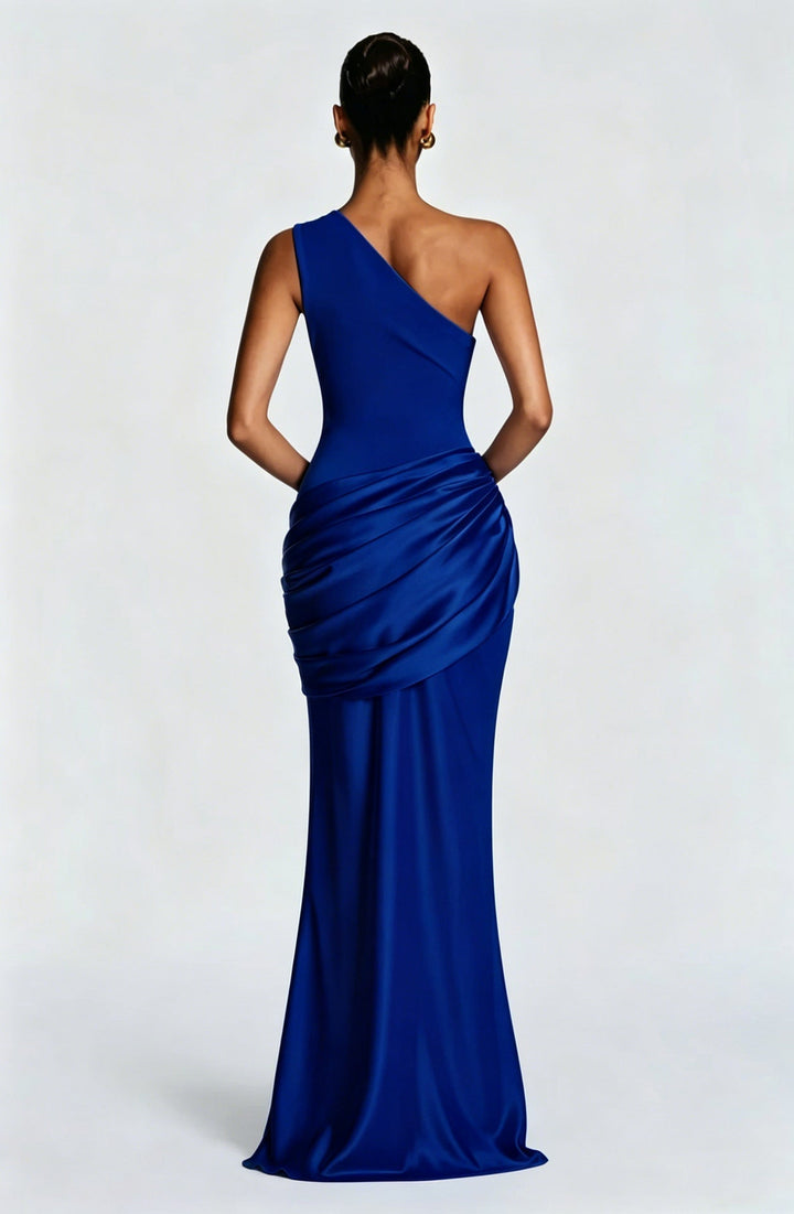 Capucine Maxi Dress | One-Shoulder, Draped Detail, Elegance