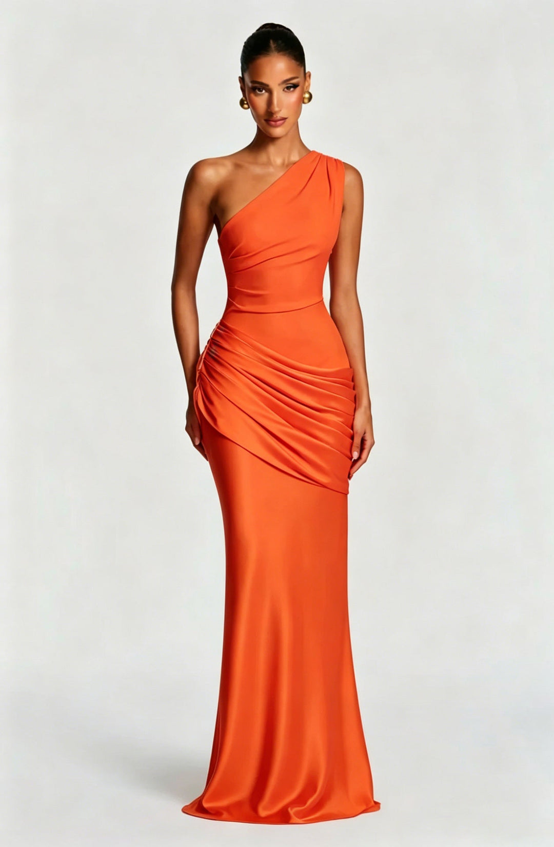 Capucine Maxi Dress | One-Shoulder, Draped Detail, Elegance