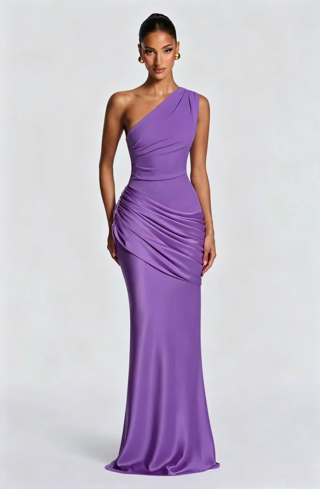 Capucine Maxi Dress | One-Shoulder, Draped Detail, Elegance