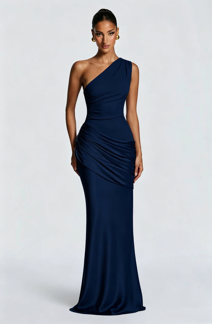 Capucine Maxi Dress | One-Shoulder, Draped Detail, Elegance