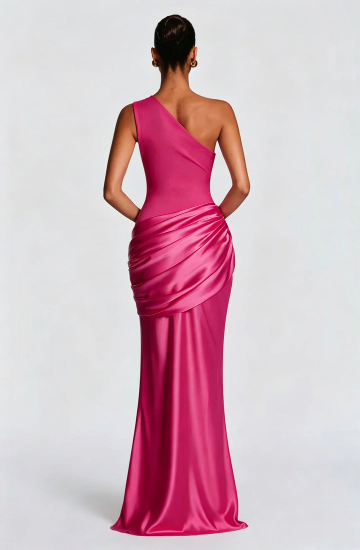 Capucine Maxi Dress | One-Shoulder, Draped Detail, Elegance