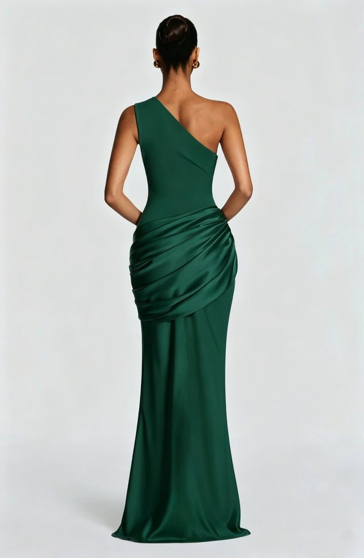 Capucine Maxi Dress | One-Shoulder, Draped Detail, Elegance