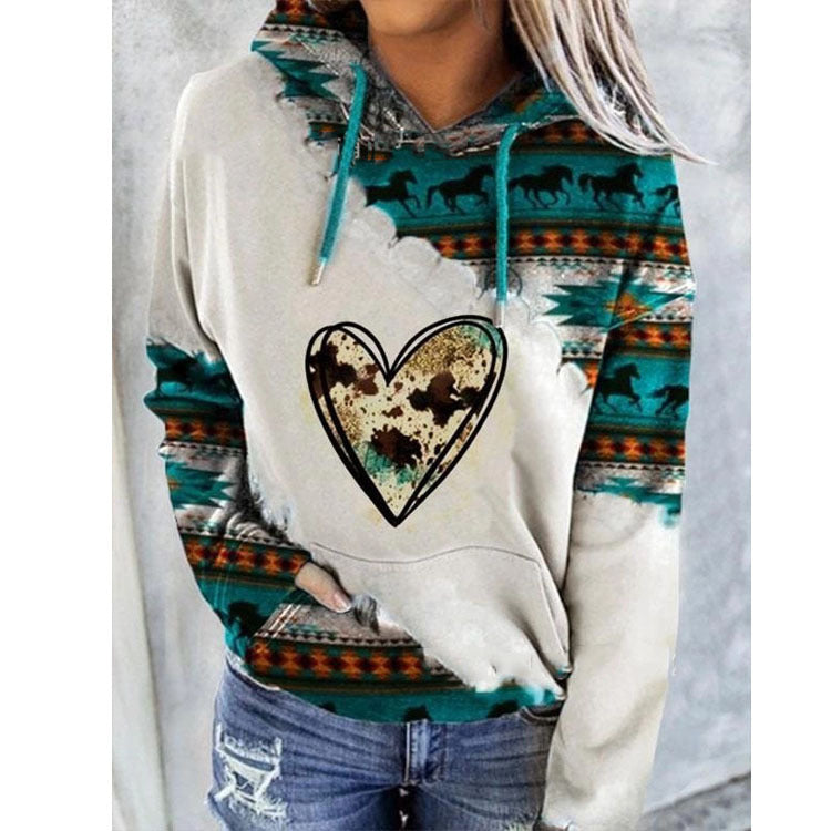 Sweat à Capuche Hiver Constance Femme | Imprimé Aztèque, Poche Kangourou 3