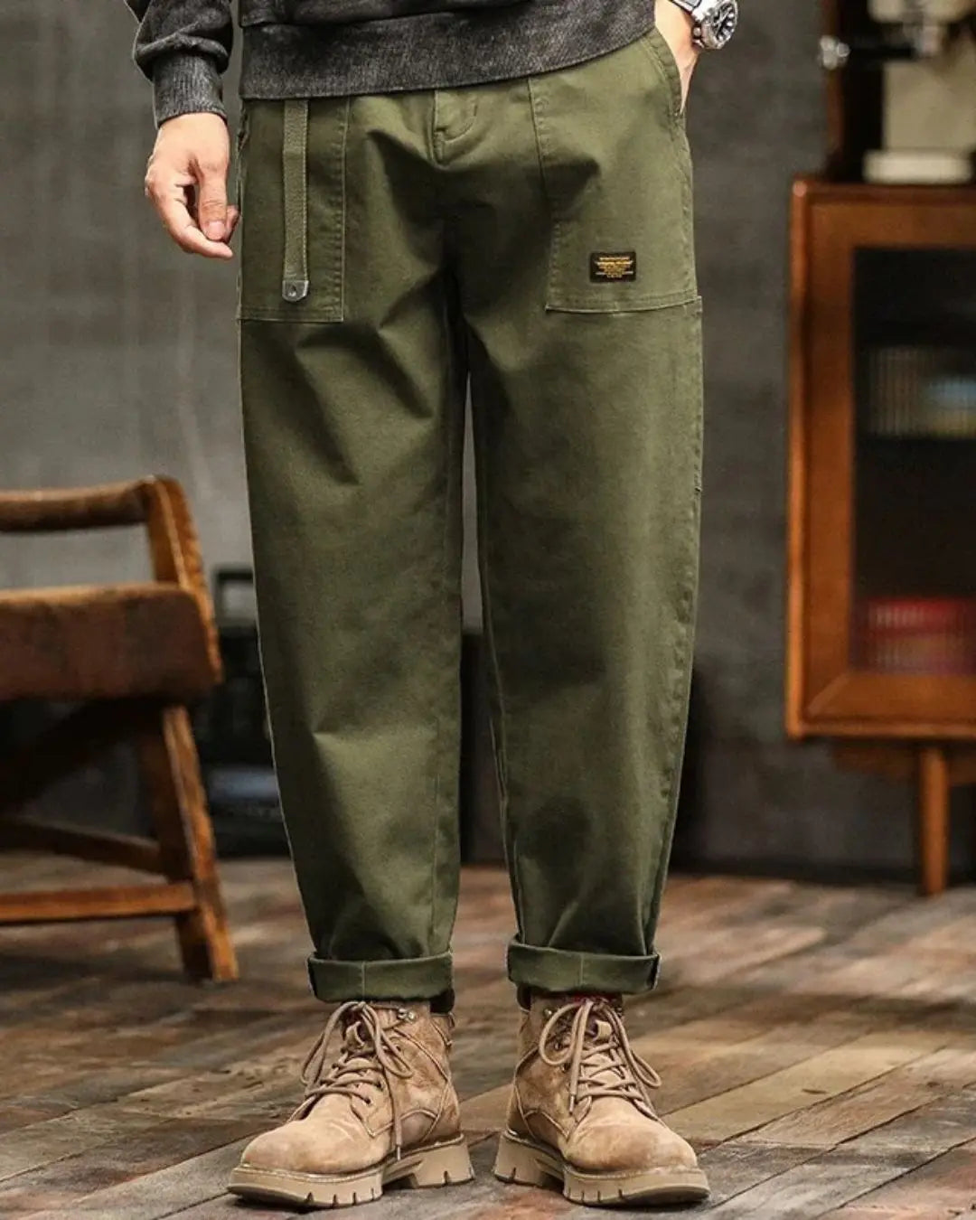 Pantalon Cargo Célian | Coupe droite, poches à rabat, style urbain 0