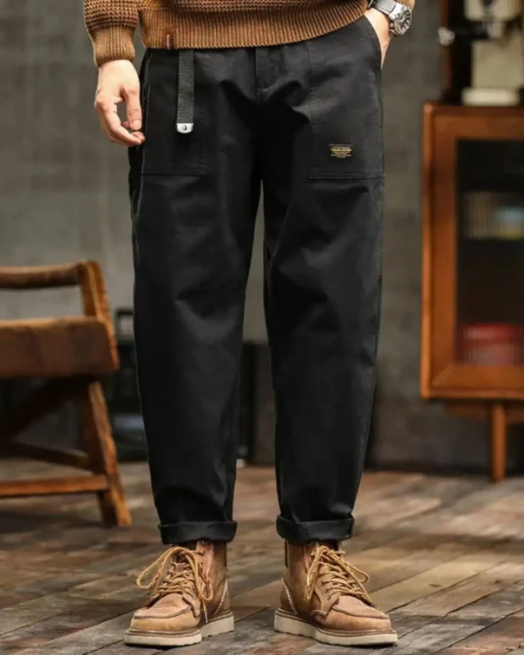 Pantalon Cargo Célian | Coupe droite, poches à rabat, style urbain 4