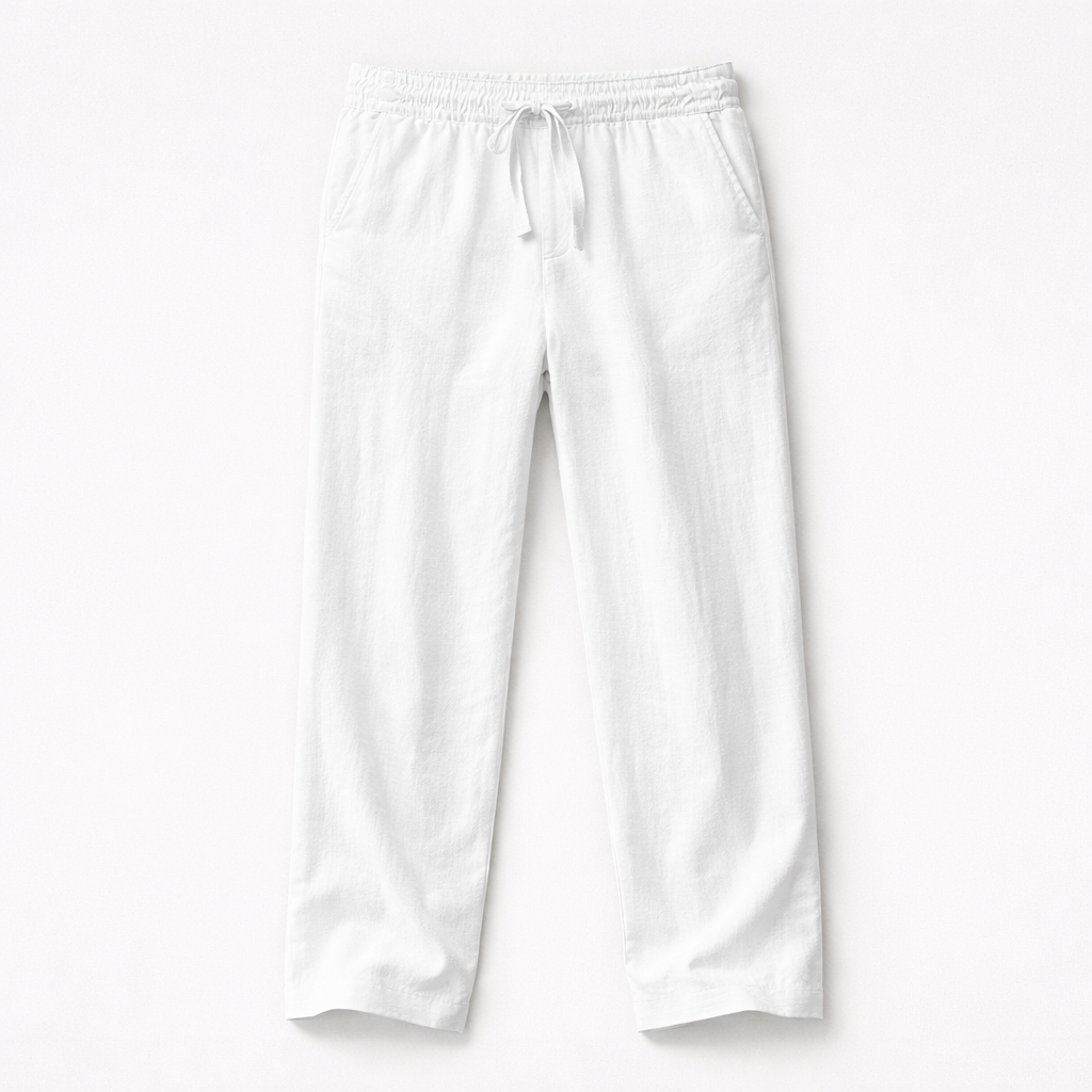 Pantalon Célian Homme | Lin et Coton, Taille Élastique, Coupe Épurée 1