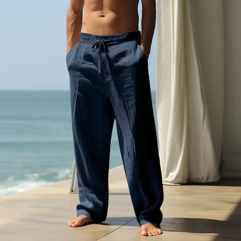 Pantalon Célian Homme | Lin et Coton, Taille Élastique, Coupe Épurée 2
