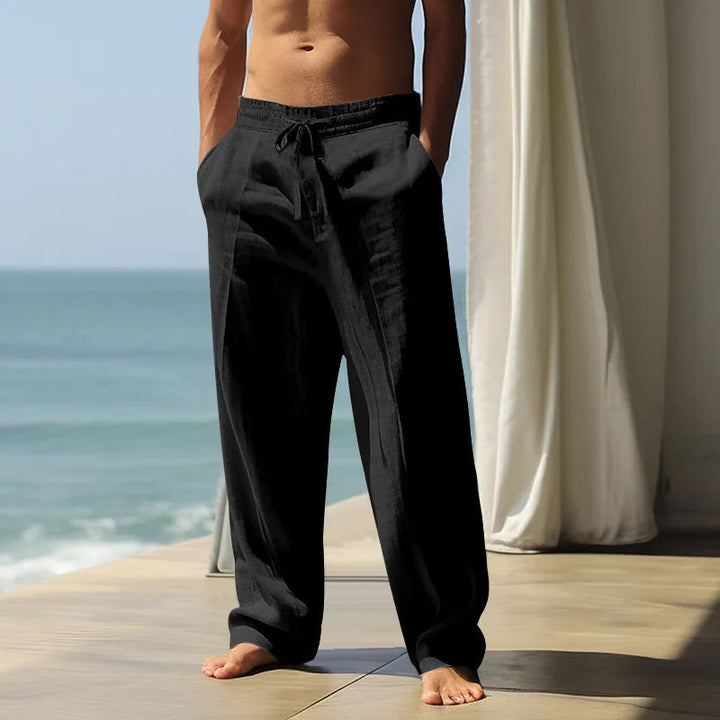 Pantalon Célian Homme | Lin et Coton, Taille Élastique, Coupe Épurée 3