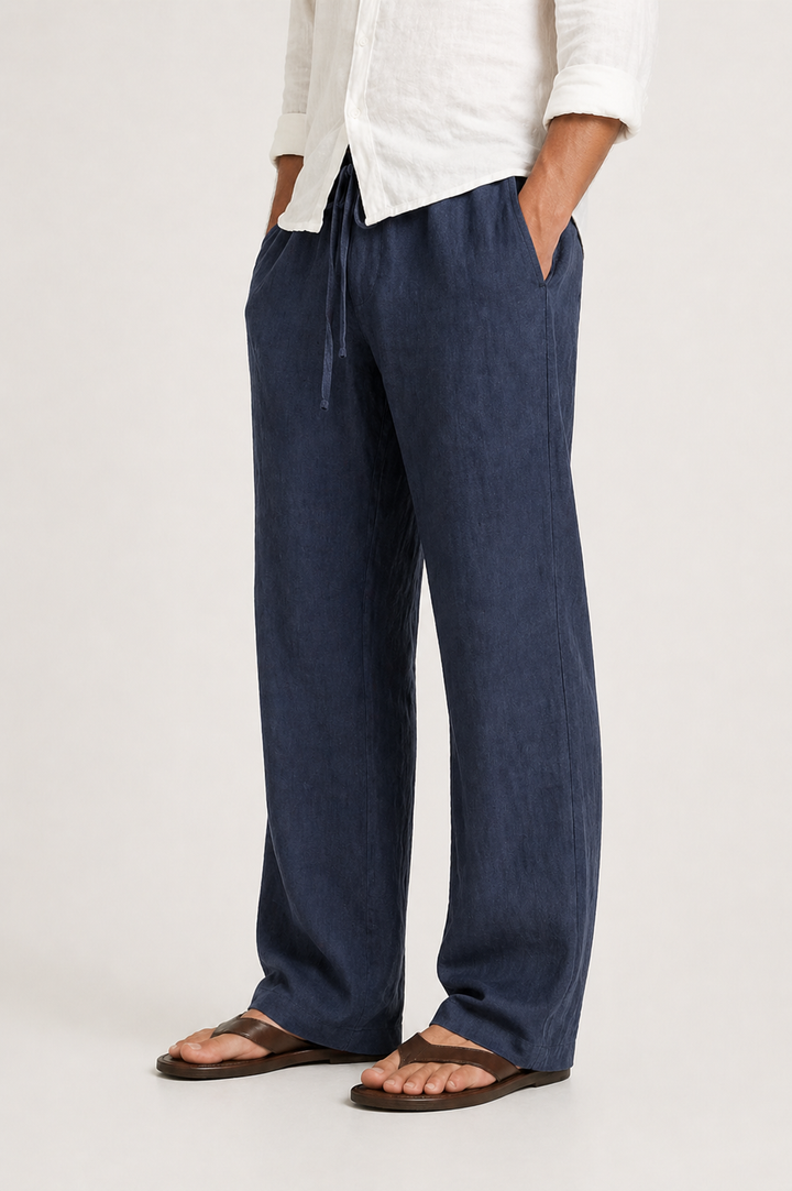 Pantalon Celvin | Effet lin, coupe comfort ample pour hommes 1