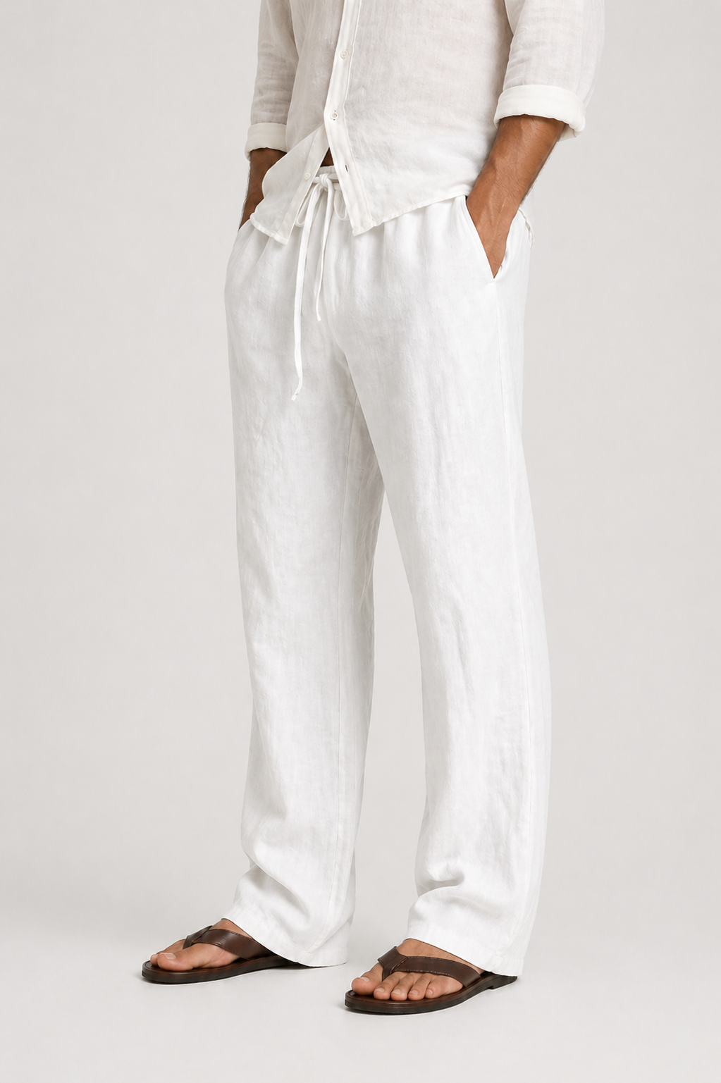 Pantalon Celvin | Effet lin, coupe comfort ample pour hommes 3