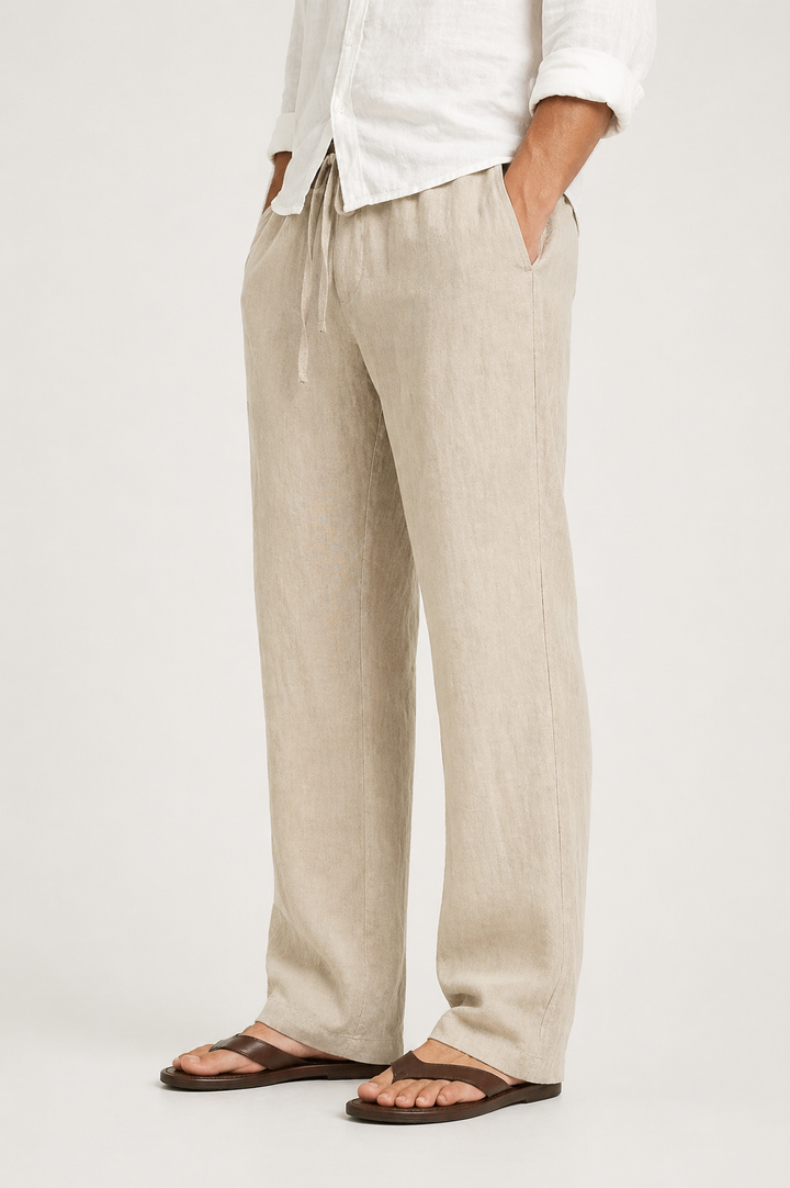 Pantalon Celvin | Effet lin, coupe comfort ample pour hommes 4