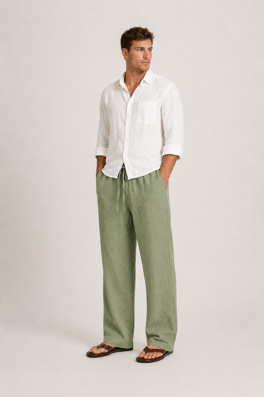 Pantalon Celvin | Lin léger, coupe droite pour hommes 1