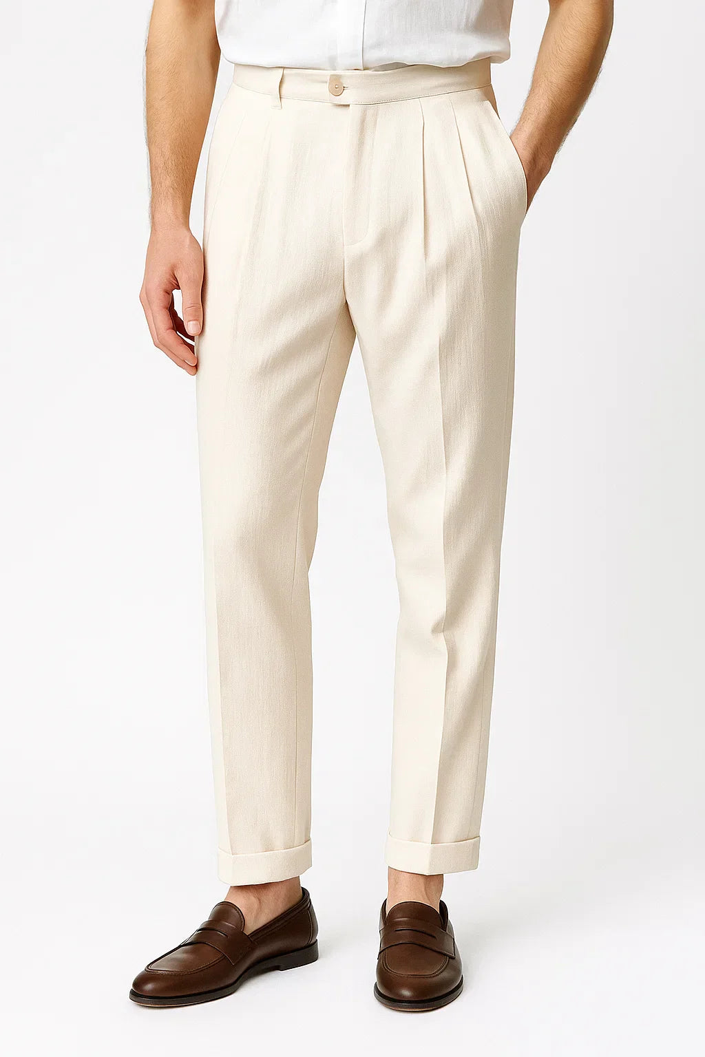Pantalon Celvio | Pantalon Chino Homme Slim, Plis Frontaux Élégants 4