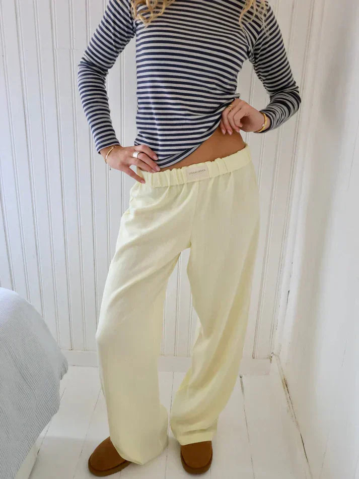 Pantalon Décontracté Rayé pour Femme | Coton Léger, Coupe Ample 11
