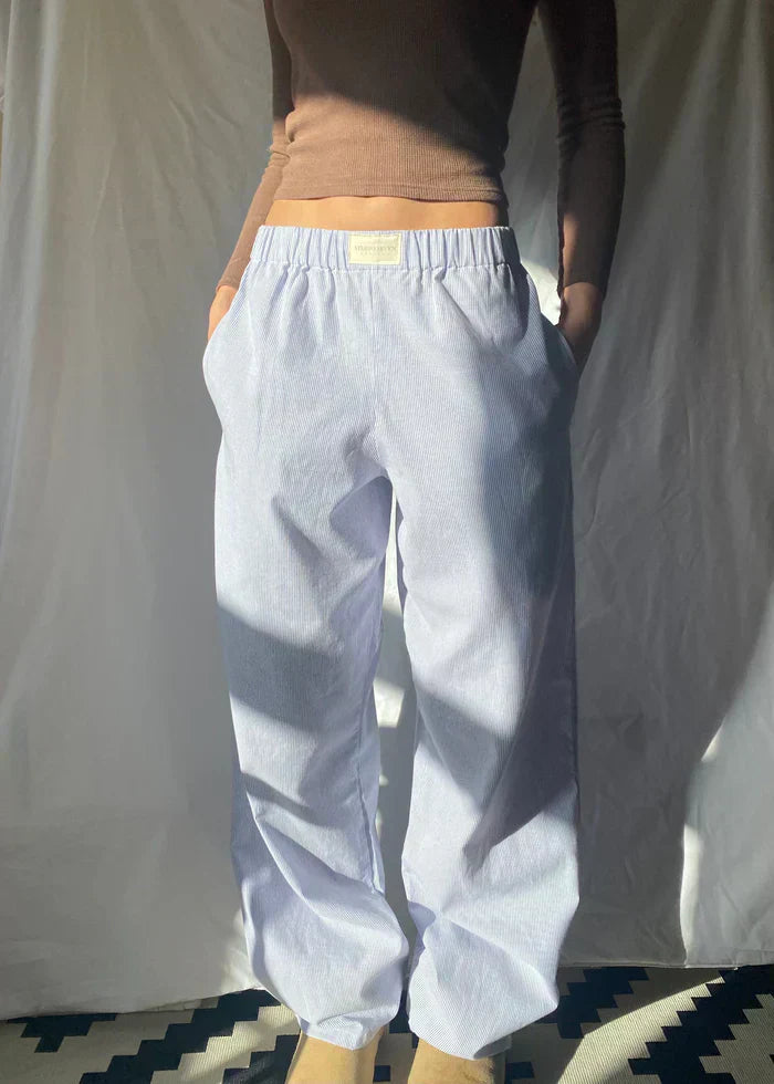 Pantalon Décontracté Rayé pour Femme | Coton Léger, Coupe Ample 6